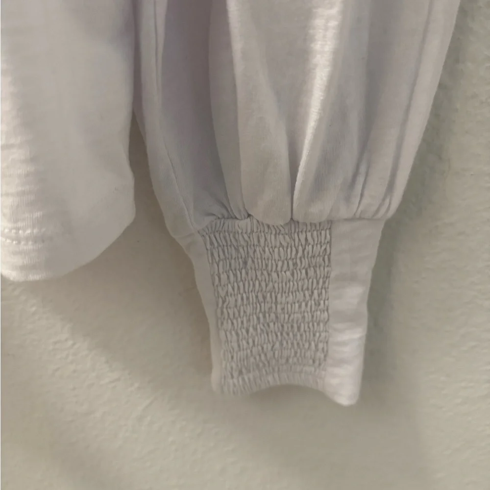 NWT Madewell Smocked Long-Sleeve Top in Soft Slub size Small